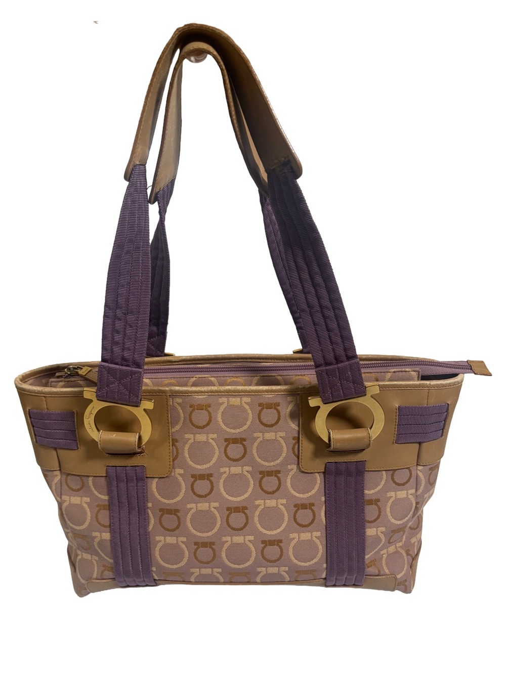 Salvatore Ferragamo Gancini Canvas Tote